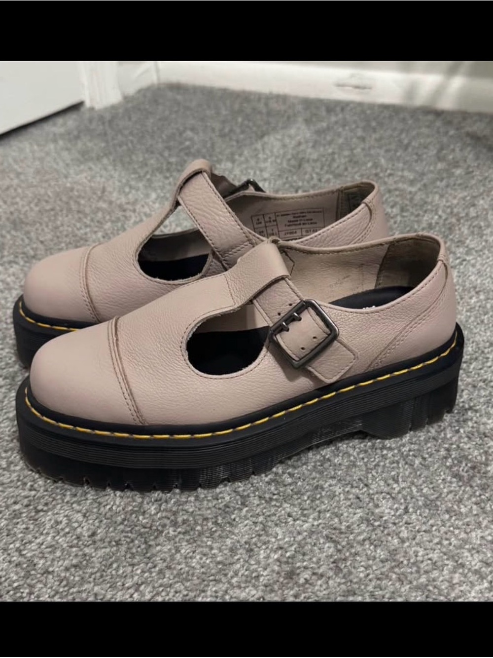 Dr. Martens Women's Mary Jane Platform in Light Pink/Purple with Black Sole